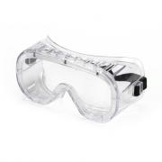 EF  002  Защитные очки-полумаска,  прозрачные с фиолетовым оттенком,  из эластичного материала, с плоской прозрачной линзой